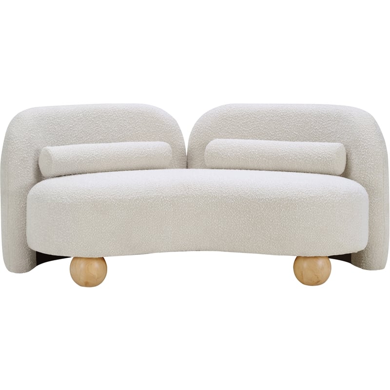 Meridian Furniture Daphne Cream Boucle Fabric Loveseat