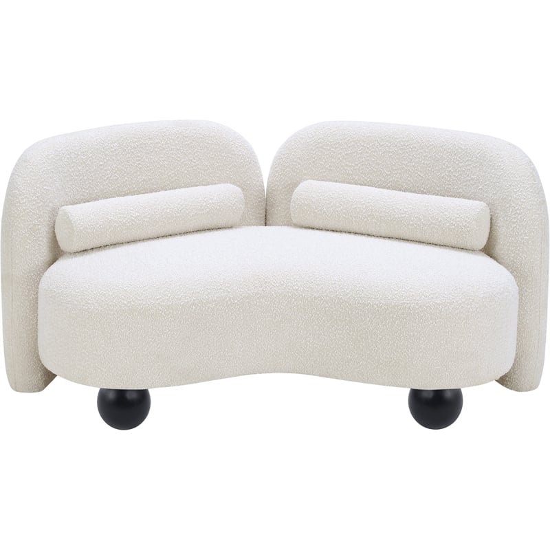Meridian Furniture Daphne Cream Boucle Fabric Loveseat
