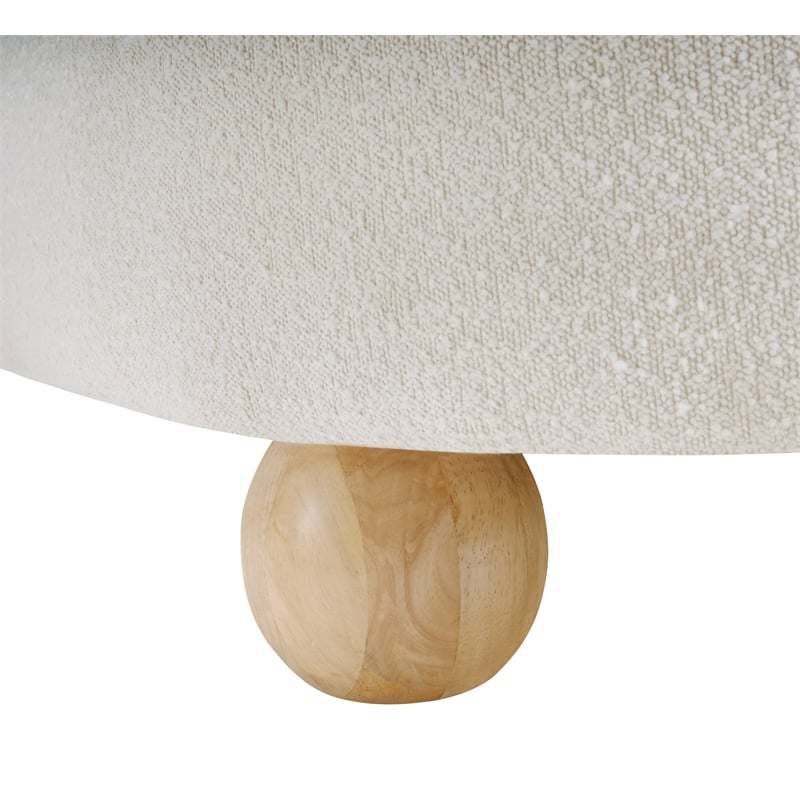 Meridian Furniture Daphne Cream Boucle Fabric Loveseat