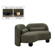 Meridian Furniture Daphne Olive Boucle Fabric Loveseat