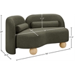 Meridian Furniture Daphne Olive Boucle Fabric Loveseat