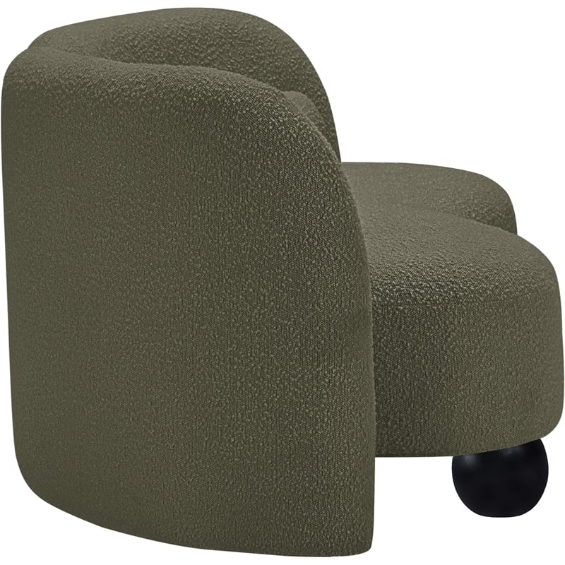 Meridian Furniture Daphne Olive Boucle Fabric Loveseat
