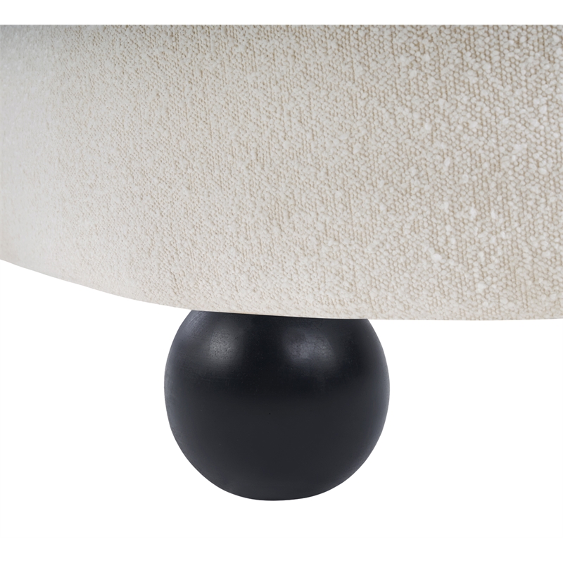 Meridian Furniture Daphne Cream Boucle Fabric Sofa