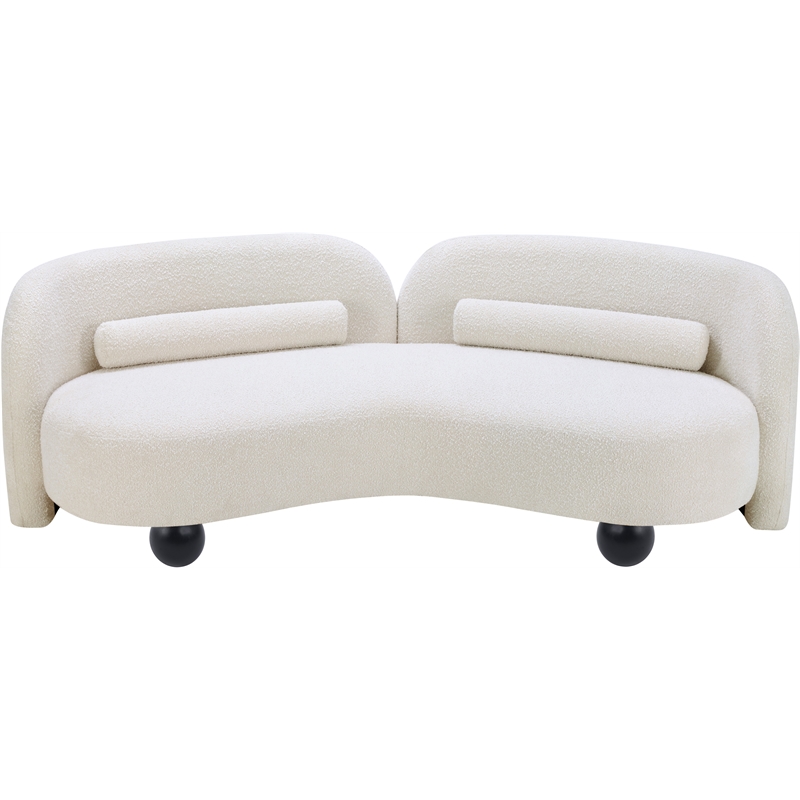 Meridian Furniture Daphne Cream Boucle Fabric Sofa