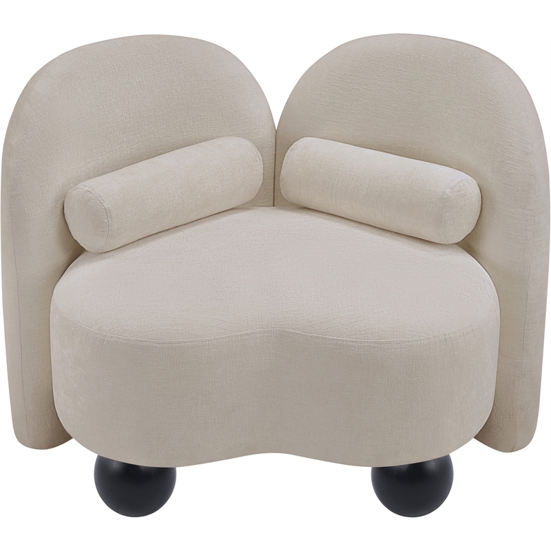 Meridian Furniture Daphne Beige Chenille Fabric Chair