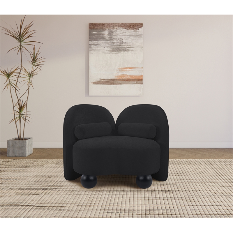 Meridian Furniture Daphne Black Chenille Fabric Chair