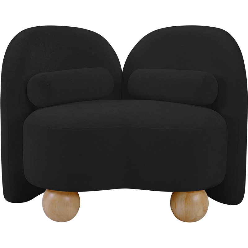 Meridian Furniture Daphne Black Chenille Fabric Chair