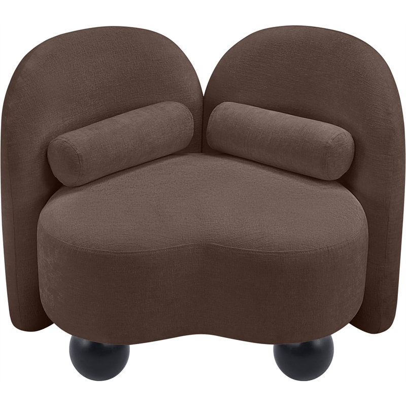 Meridian Furniture Daphne Brown Chenille Fabric Chair