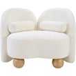 Meridian Furniture Daphne Cream Chenille Fabric Chair