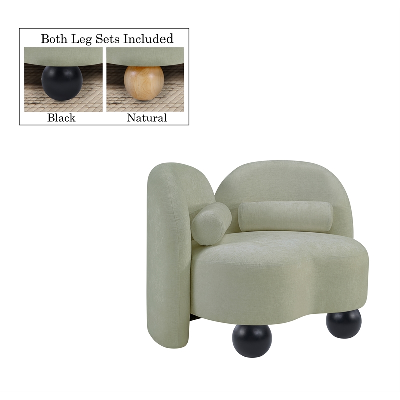 Meridian Furniture Daphne Mint Chenille Fabric Chair