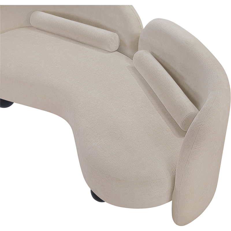 Meridian Furniture Daphne Beige Chenille Fabric Loveseat