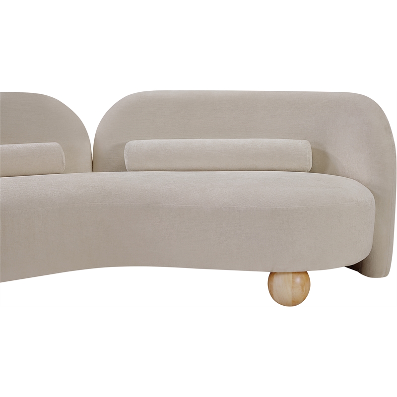 Meridian Furniture Daphne Beige Chenille Fabric Loveseat