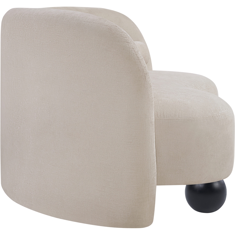 Meridian Furniture Daphne Beige Chenille Fabric Loveseat