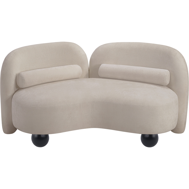 Meridian Furniture Daphne Beige Chenille Fabric Loveseat