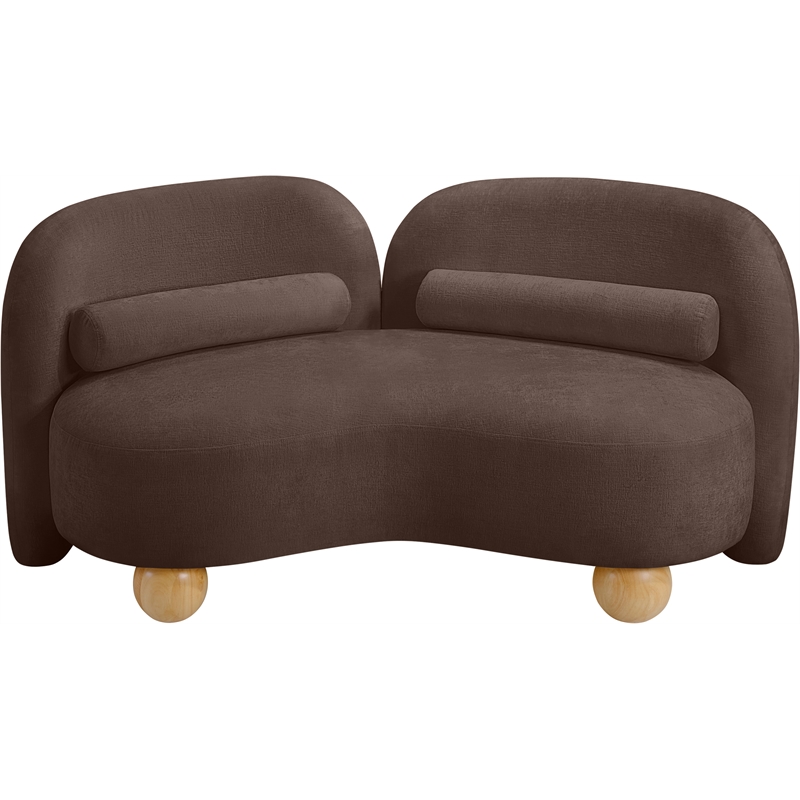 Meridian Furniture Daphne Brown Chenille Fabric Loveseat