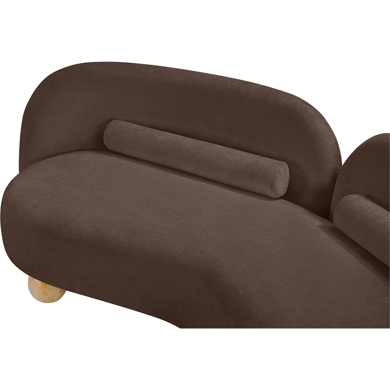 Meridian Furniture Daphne Brown Chenille Fabric Loveseat