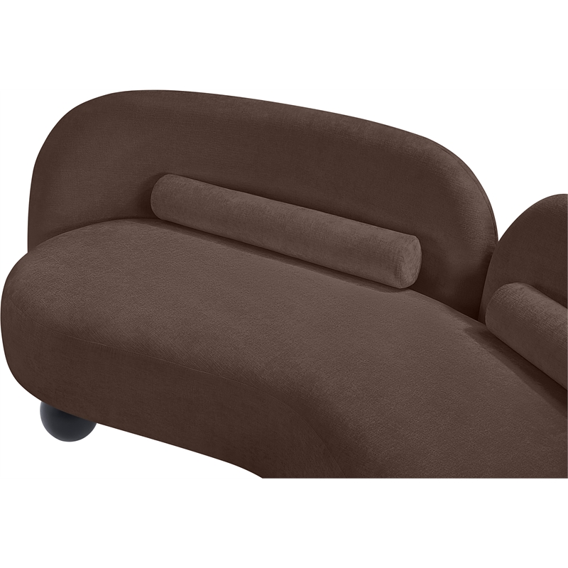 Meridian Furniture Daphne Brown Chenille Fabric Loveseat