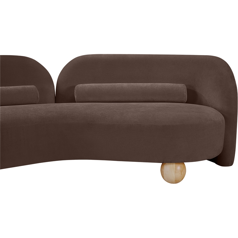 Meridian Furniture Daphne Brown Chenille Fabric Loveseat