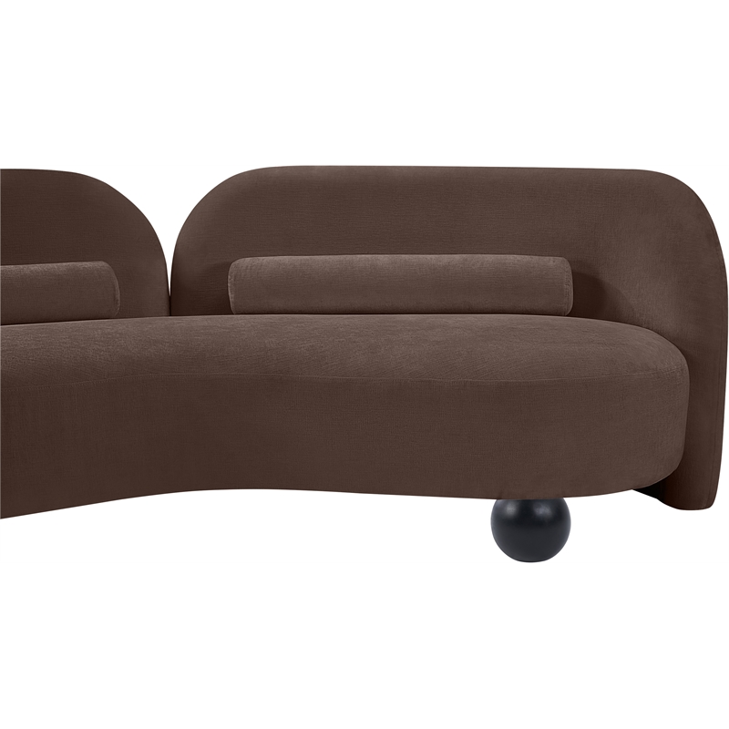 Meridian Furniture Daphne Brown Chenille Fabric Loveseat