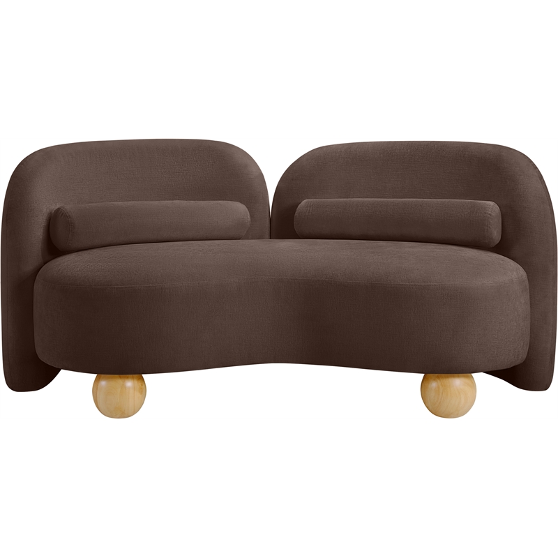 Meridian Furniture Daphne Brown Chenille Fabric Loveseat