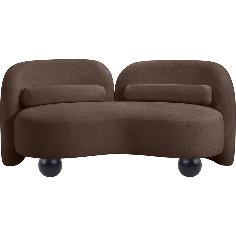 Meridian Furniture Daphne Brown Chenille Fabric Loveseat