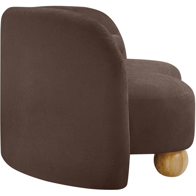 Meridian Furniture Daphne Brown Chenille Fabric Loveseat