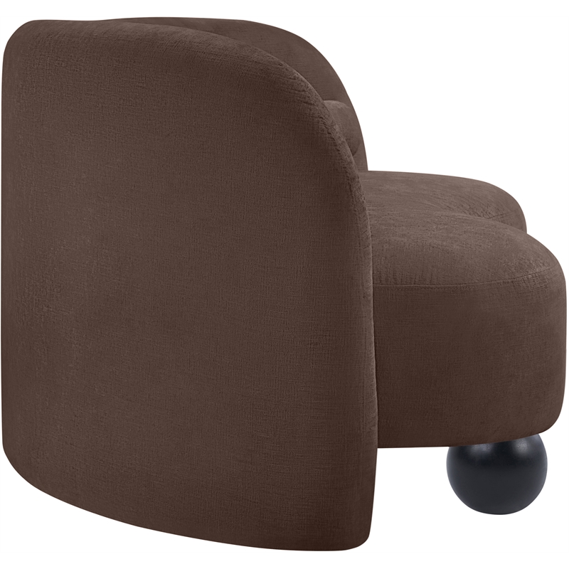 Meridian Furniture Daphne Brown Chenille Fabric Loveseat