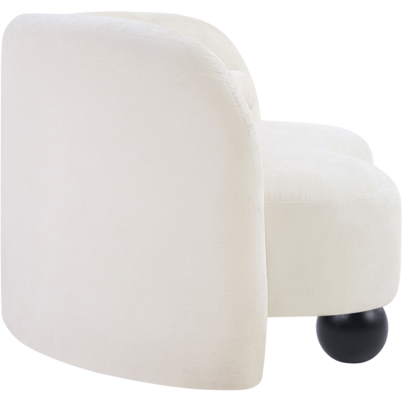 Meridian Furniture Daphne Cream Chenille Fabric Loveseat