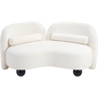 Meridian Furniture Daphne Cream Chenille Fabric Loveseat