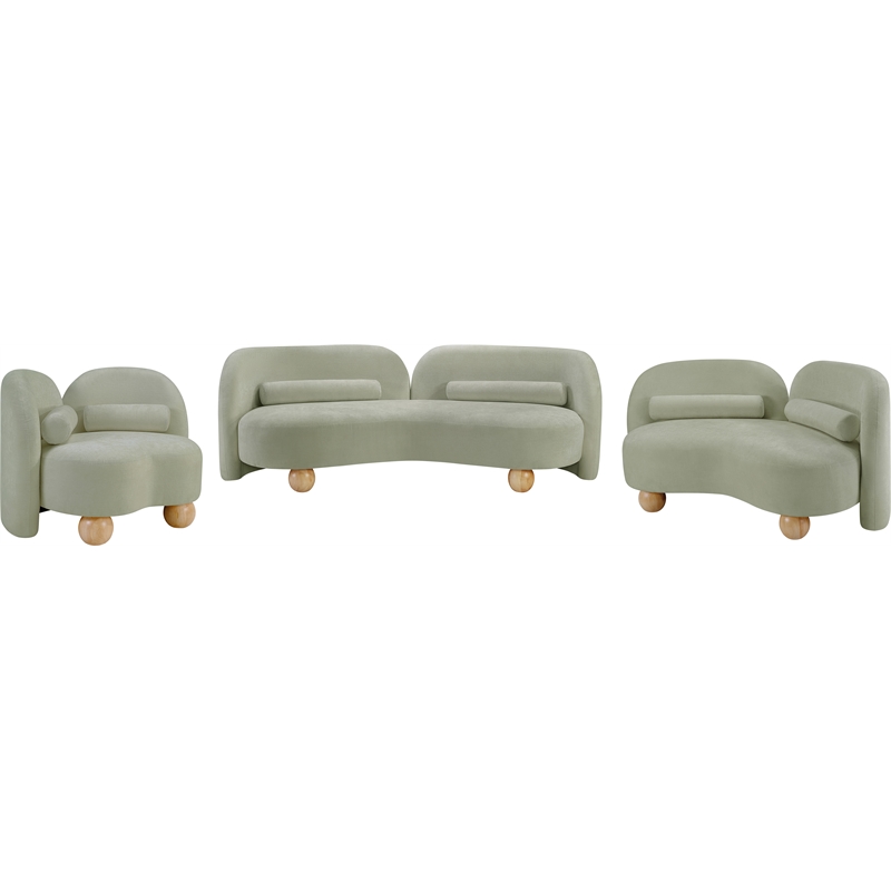 Meridian Furniture Daphne Mint Chenille Fabric Loveseat