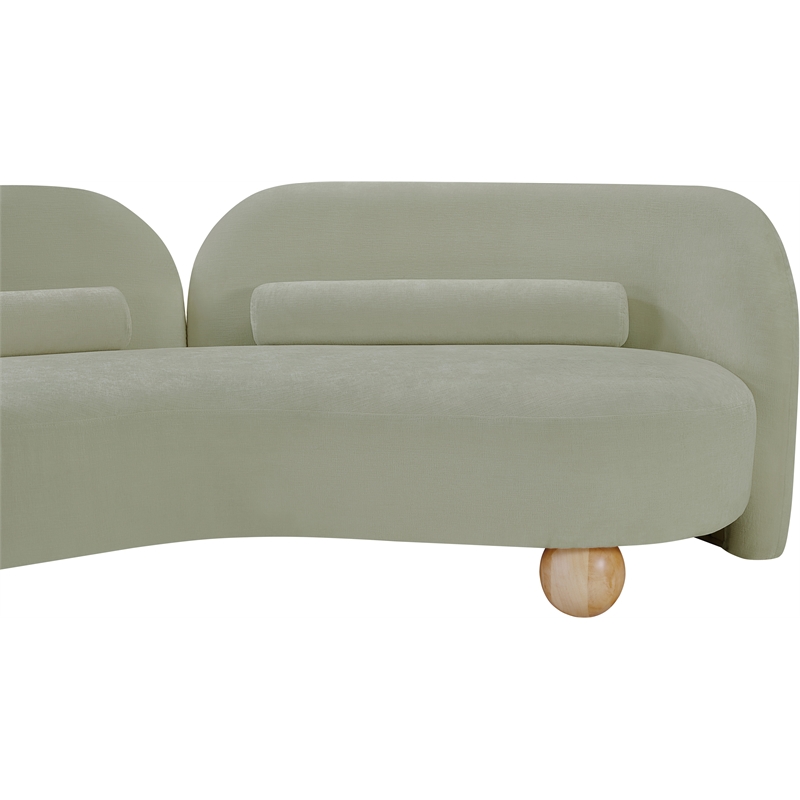Meridian Furniture Daphne Mint Chenille Fabric Loveseat