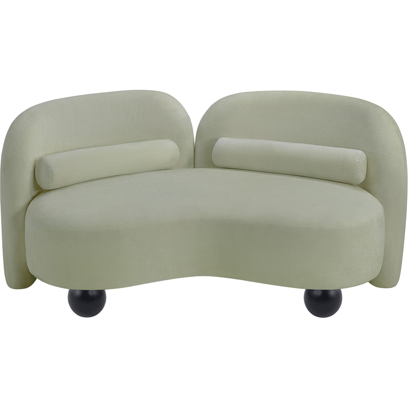 Meridian Furniture Daphne Mint Chenille Fabric Loveseat