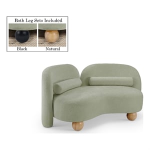 Meridian Furniture Daphne Mint Chenille Fabric Loveseat