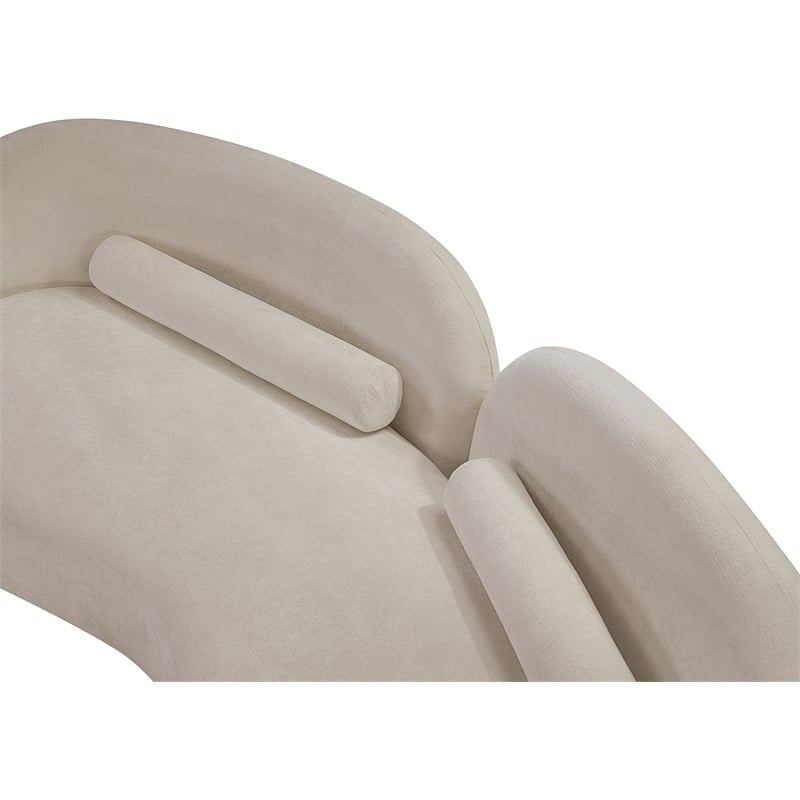 Meridian Furniture Daphne Beige Chenille Fabric Sofa