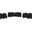 Meridian Furniture Daphne Black Chenille Fabric Sofa