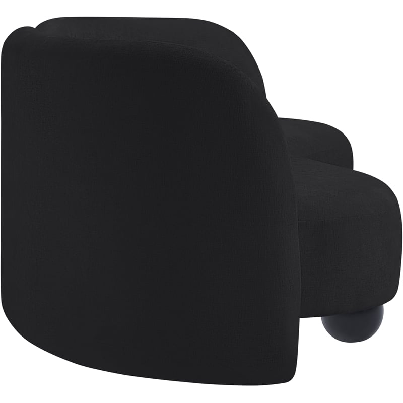 Meridian Furniture Daphne Black Chenille Fabric Sofa