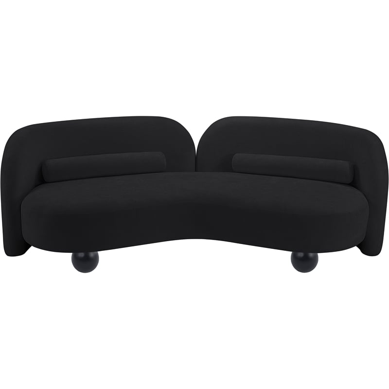 Meridian Furniture Daphne Black Chenille Fabric Sofa