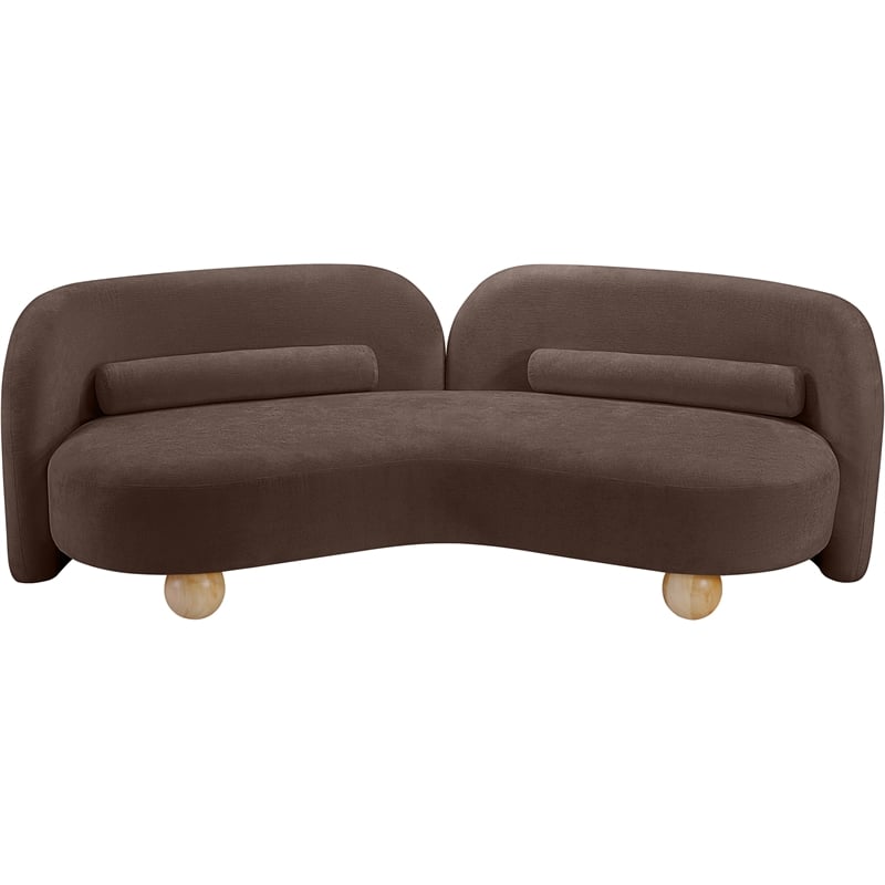 Meridian Furniture Daphne Brown Chenille Fabric Sofa