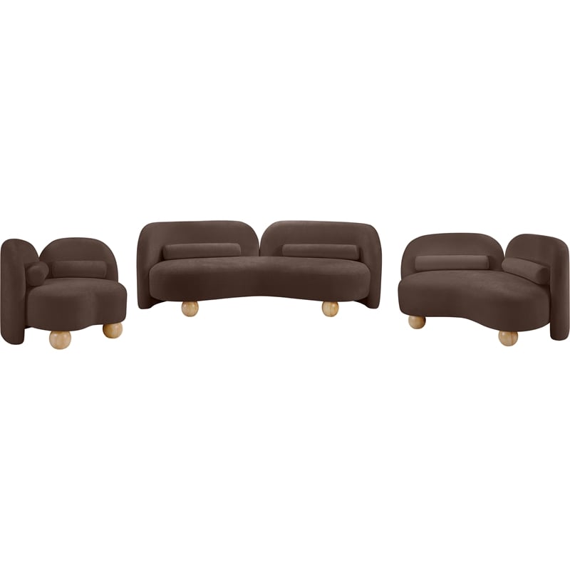 Meridian Furniture Daphne Brown Chenille Fabric Sofa