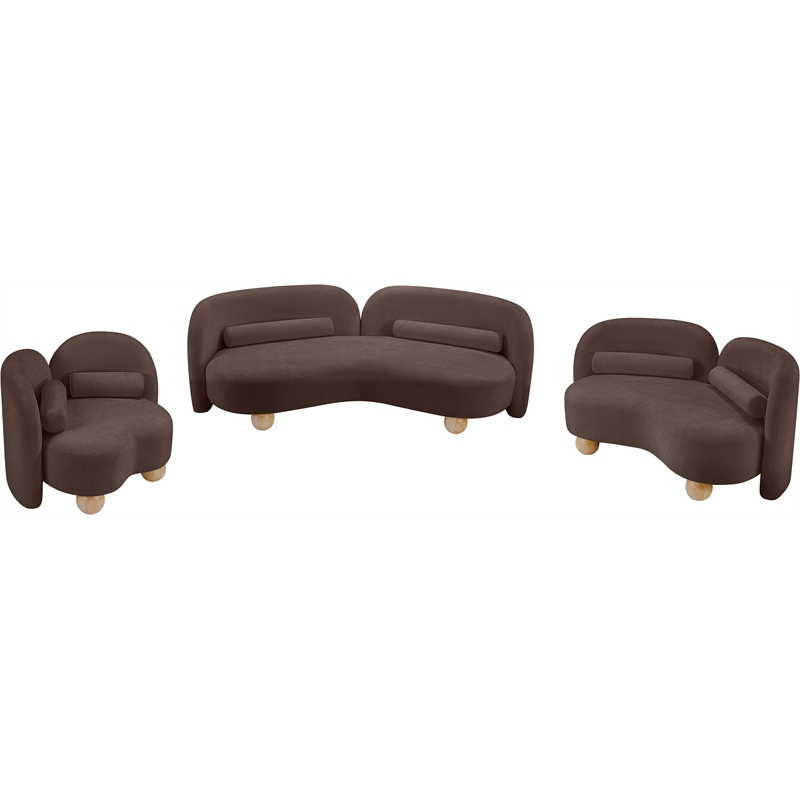 Meridian Furniture Daphne Brown Chenille Fabric Sofa