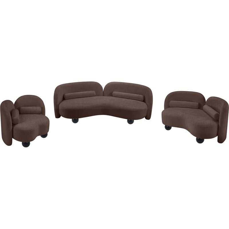 Meridian Furniture Daphne Brown Chenille Fabric Sofa