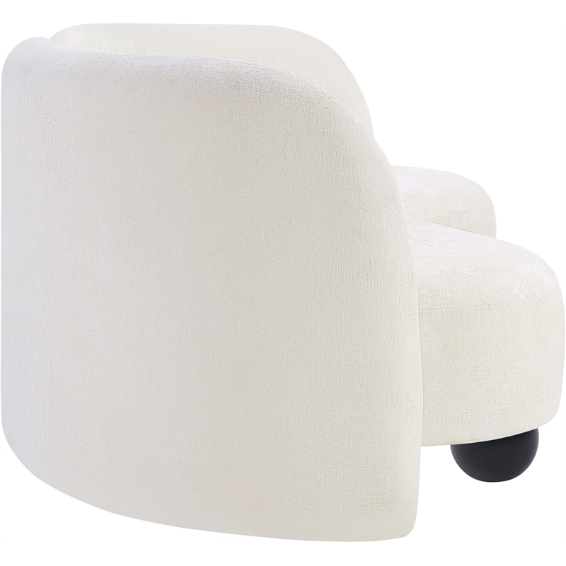 Meridian Furniture Daphne Cream Chenille Fabric Sofa