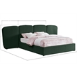 Meridian Furniture Shiloh Green Boucle Fabric Queen Bed