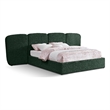 Meridian Furniture Shiloh Green Boucle Fabric Queen Bed