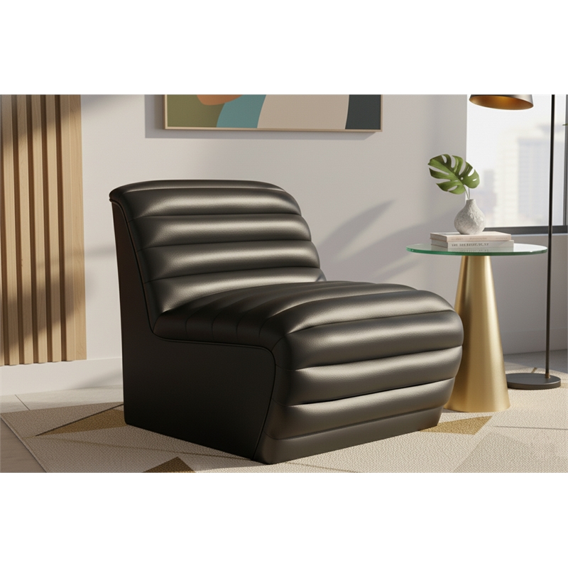 Meridian Furniture Vega Black Vegan Leather Accent Chair