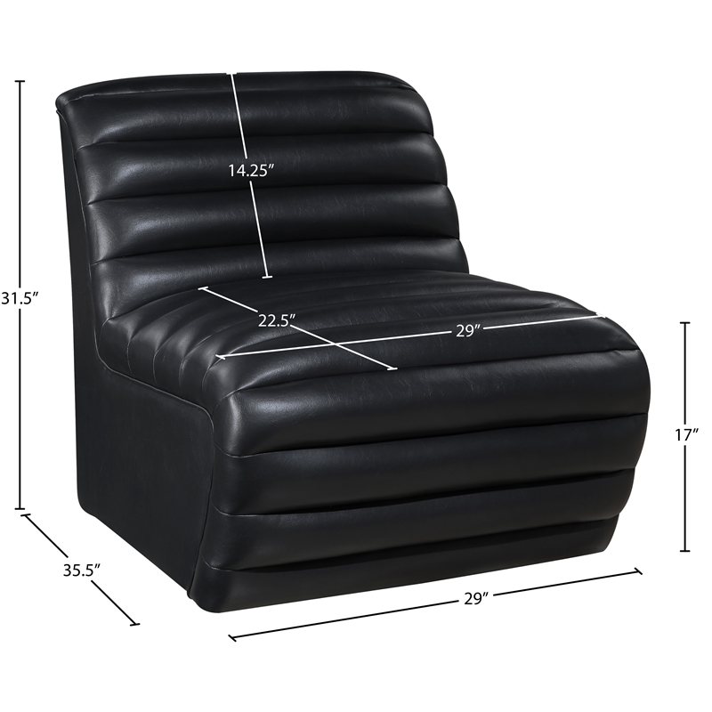 Meridian Furniture Vega Black Vegan Leather Accent Chair