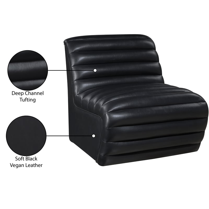 Meridian Furniture Vega Black Vegan Leather Accent Chair
