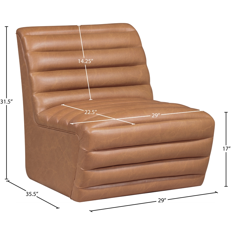 Meridian Furniture Vega Cognac Vegan Leather Accent Chair