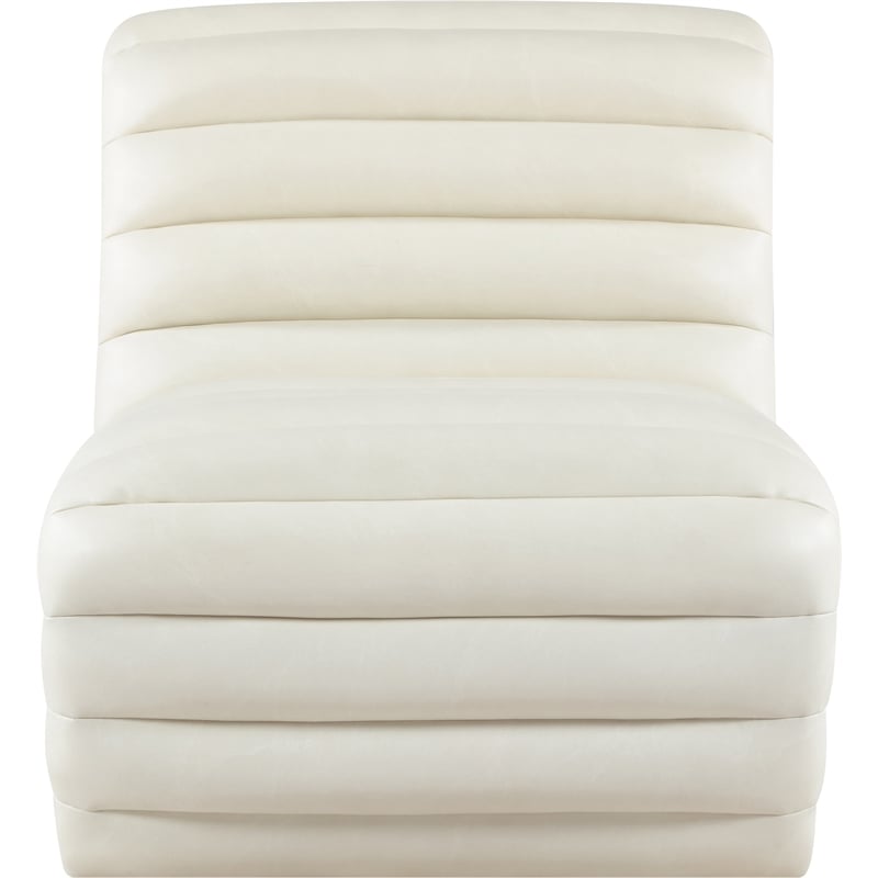 Meridian Furniture Vega Cream Vegan Leather Accent Chair