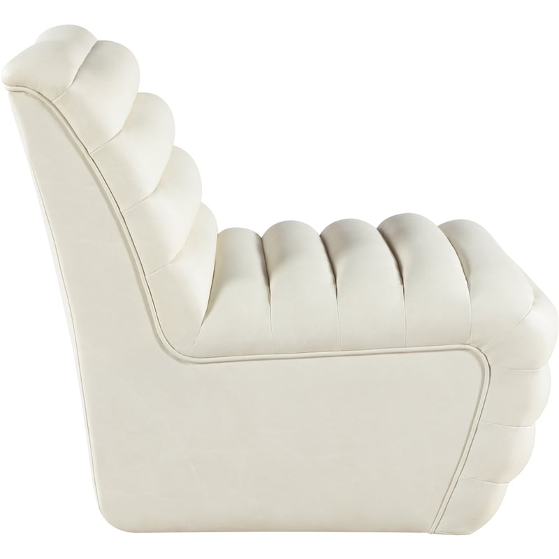 Meridian Furniture Vega Cream Vegan Leather Accent Chair